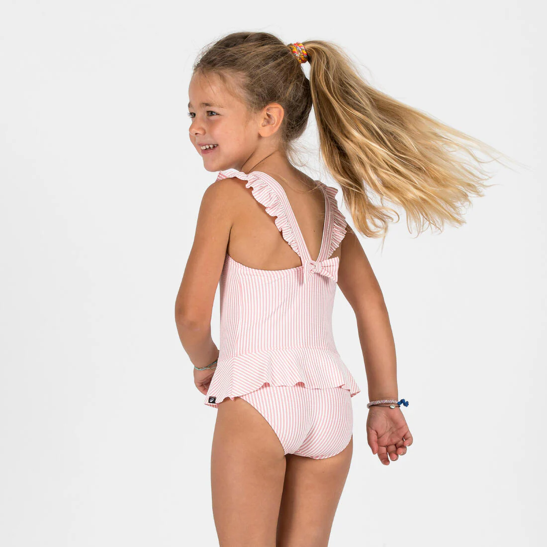TRAJE DE BAÑO BEBÉ NIÑA RAYAS FALDA - Image 4