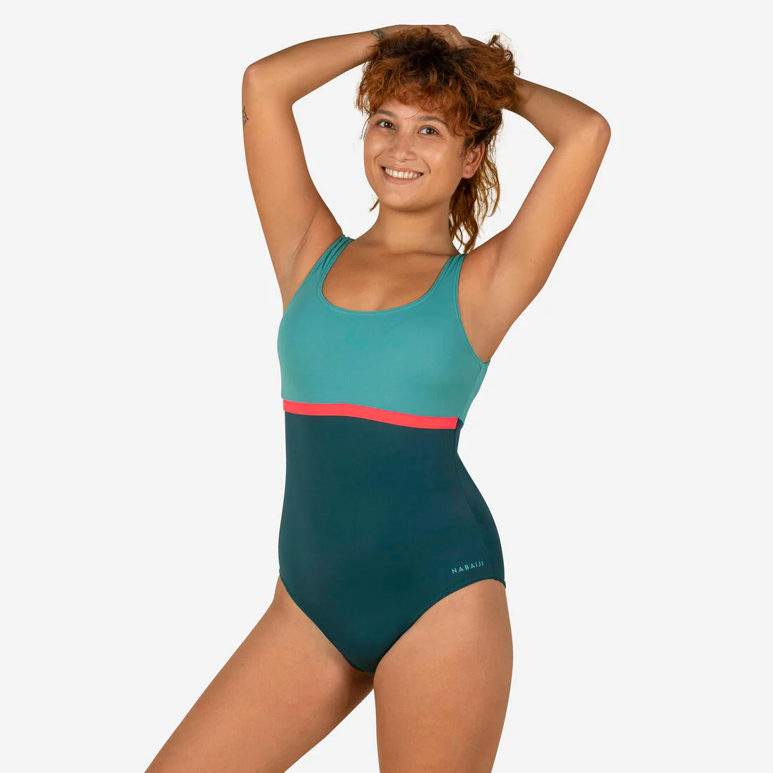 TRAJE DE BAÑO NATACIÓN MUJER NEGRO CORAL - Image 2