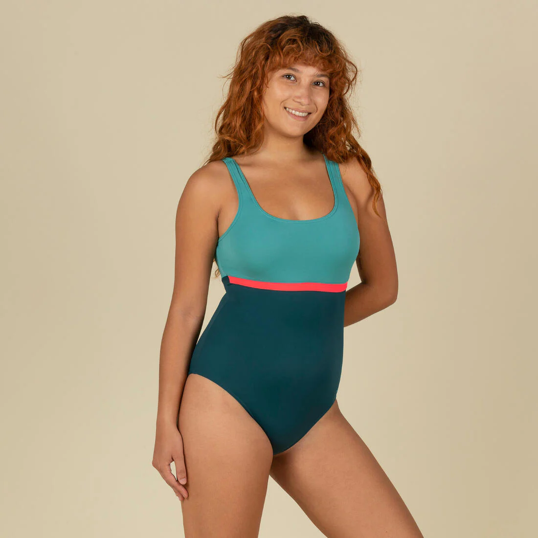 TRAJE DE BAÑO NATACIÓN MUJER NEGRO CORAL - Image 5